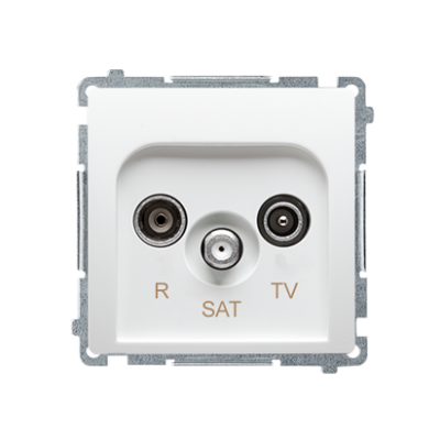 Simon Basic Gniazdo antenowe R-TV-SAT przelotowe (moduł), 1x wejście: 5 MHz–2,4 GHz; biały BMZAR-SAT10/P.01/11 (BMZAR-SAT10/P.01/11)